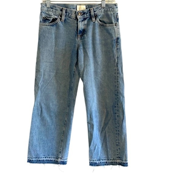 Simon Miller Kara Crop Jeans Women’s Size‎ 25 Wide Leg Low Rise Raw Hem - Picture 4 of 12